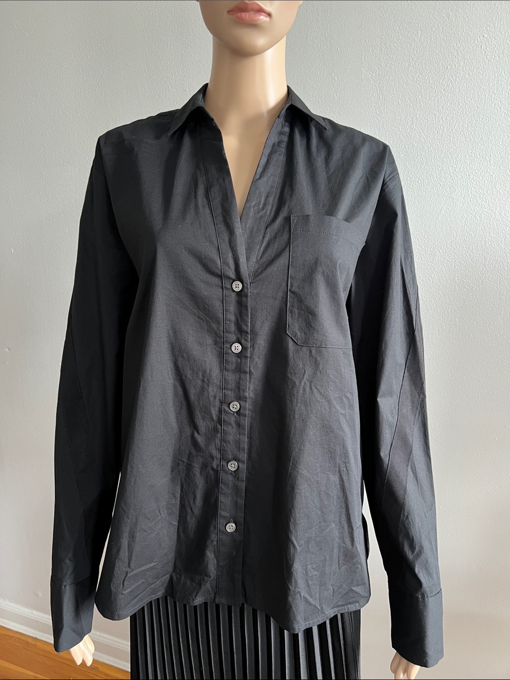 ATM Anthony Thomas Melillo Black Long-sleeve Button-down Shirt Size S